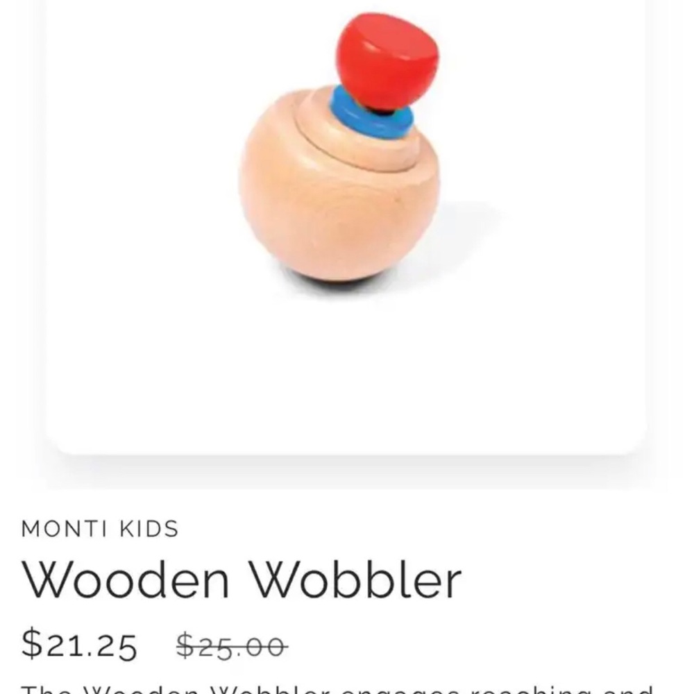 Monti Kids “Wooden Wobbler” Toy (NEW IN BOX)